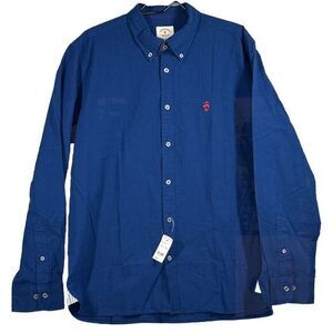 Brooks Brothers Red‎ Fleece Blue  Button-Up Long Sleeve Mens Shirt Sz XL New